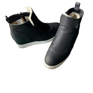 Black Wedge sneakers Shoes fur lining